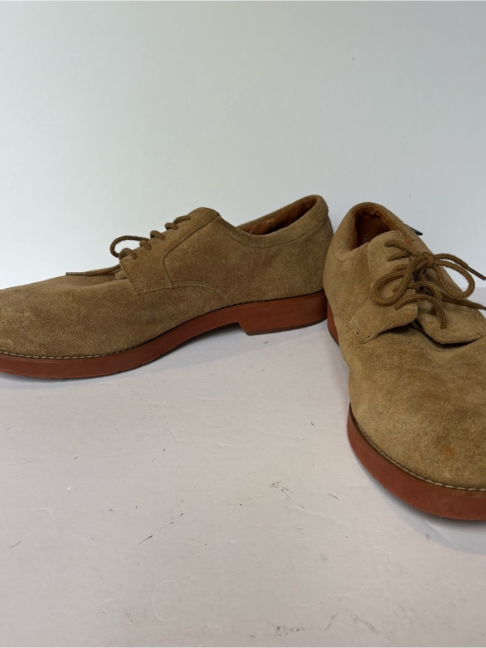 Bass Authentic 125 Men's Suede Lace-Up Derby Shoes in Tan Size 13M